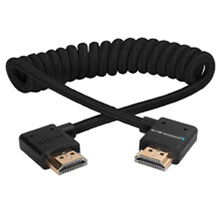 Kondor Blue Right Angle Full HDMI Cable for On-Camera Monitors 12"-24" Braided Coiled